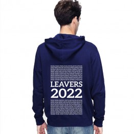 New Leavers Hoodie style with block of names printed in a list